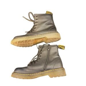 Dr. Martens‎ 1460J Black Leather Zip Lace Up Ankle Boots Kid's US 3 EU 34